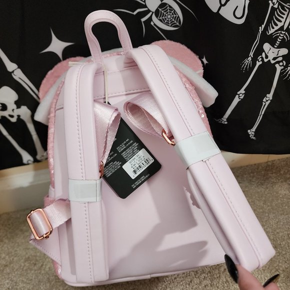 BNWT Minnie Mouse Sequin Cotton Candy Loungefly Mini Backpack - Picture 5 of 9